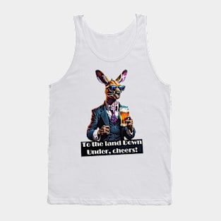 Kangaroo with a glass of beer Tank Top